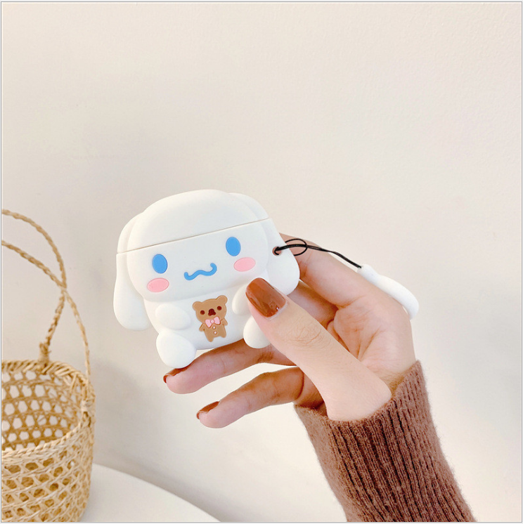 Ốp bảo vệ tai nghe Chó Pudding và chó quế trắng dành cho case airpod 1/2/Pro chống va đập