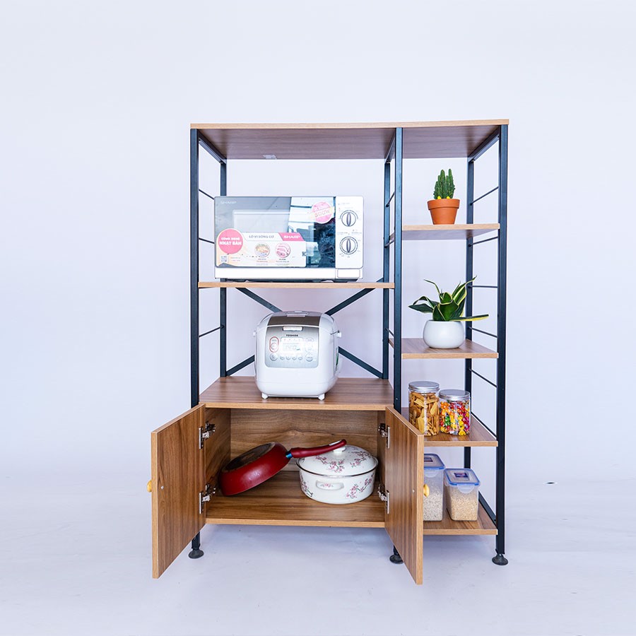 Kệ để lò vi sóng kèm tủ KENA KN1845 lắp ghép thông minh, sơn tĩnh điện chống gỉ