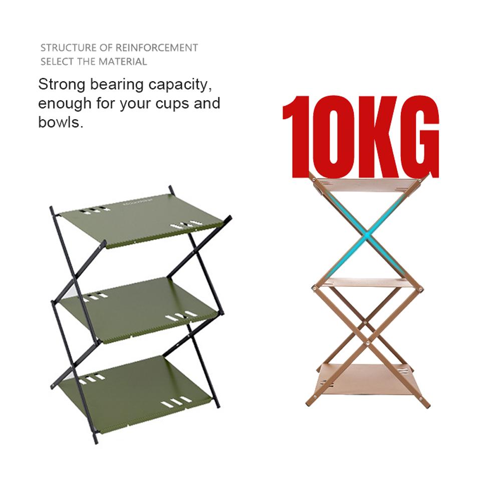Outdoor Camping Cups Bowls Detachable Storage Rack Hung Shelf With Panel Hole Aluminum Alloy Bracket Picnic BBQ Tableware Cookware Storage Rack Campsite Tools Shelf