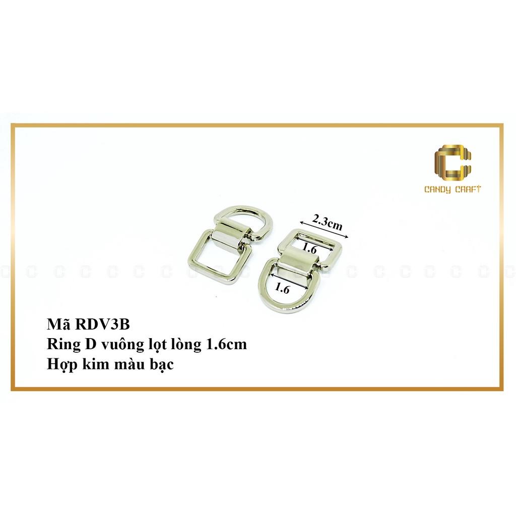 Ring D vuông - 2 cái vàng 1.5cm
