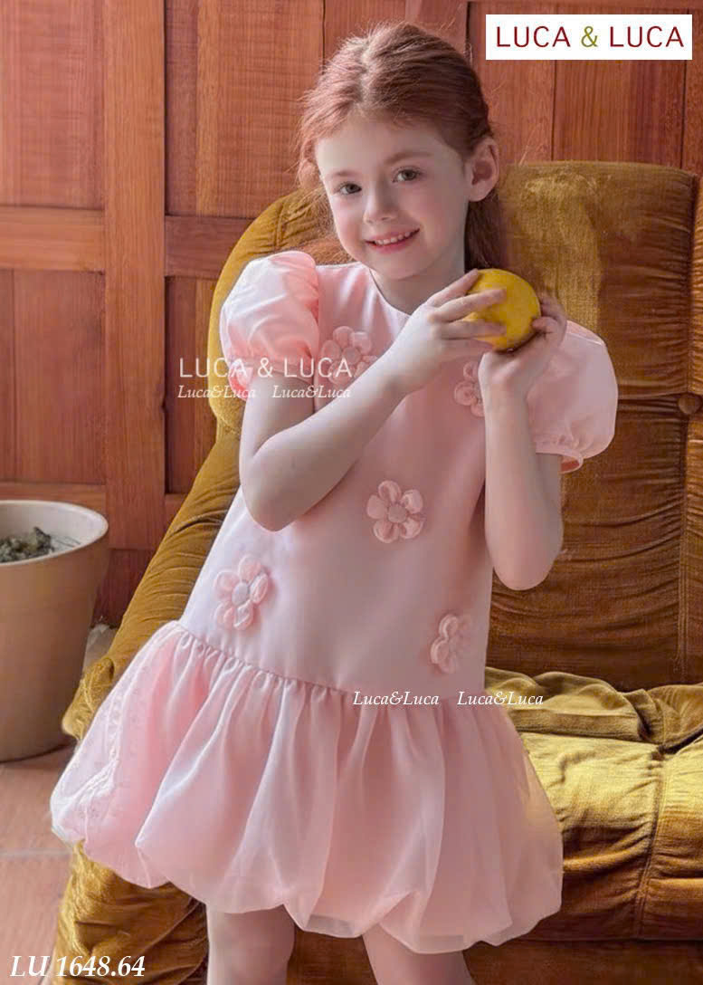 Đầm váy công chúa cho bé gái đính hoa mặc lễ tết noel giáng sinh năm mới dự tiệc từ 10-40kg chất tơ mềm