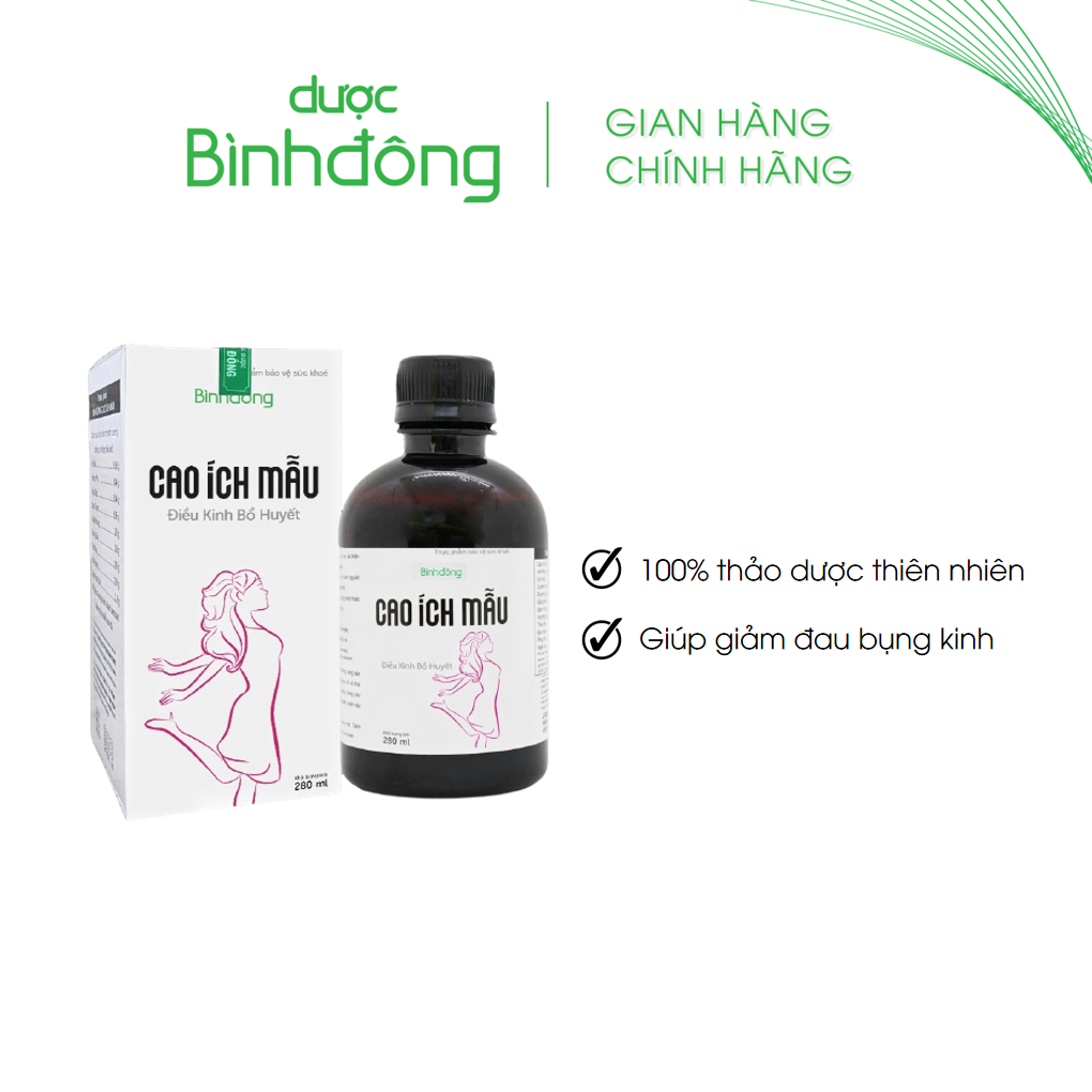 Bình Đông Cao Ích Mẫu - Hỗ trợ giảm đau bụng kinh, điều hòa kinh nguyệt - chai 280ml