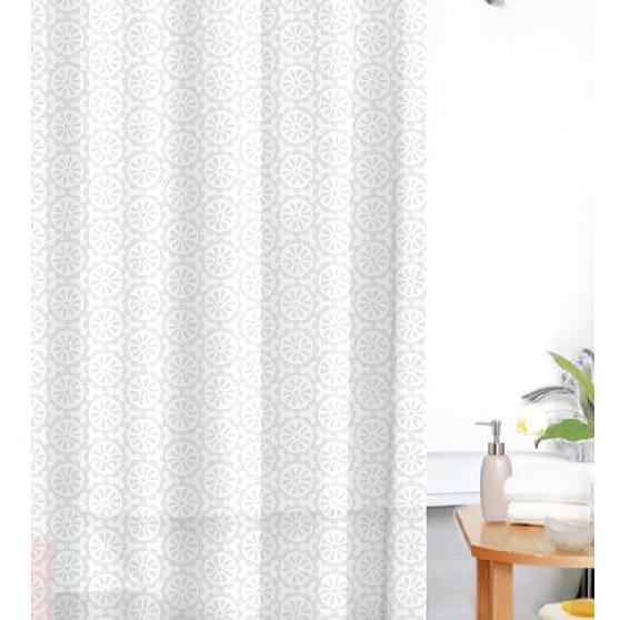 Rèm phòng tắm / Rèm cửa sổ cao cấp họa tiết Trắng trơn có Hoa Văn - Loại 1