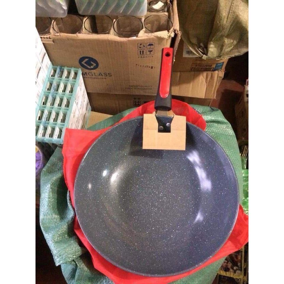 Chảo đá sâu lòng có tay cầm cao chống dính đường kính 32cm - Chảo lỏm không nắp