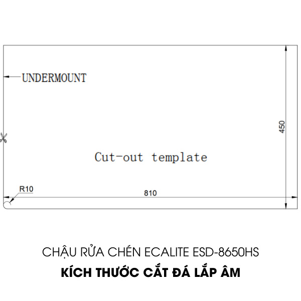 Chậu Rửa Chén Ecalite ESD-8650HS - Lắp Nổi/Lắp Âm - Chất Liệu Inox 304 Siêu Bền - Hàng Chính Hãng