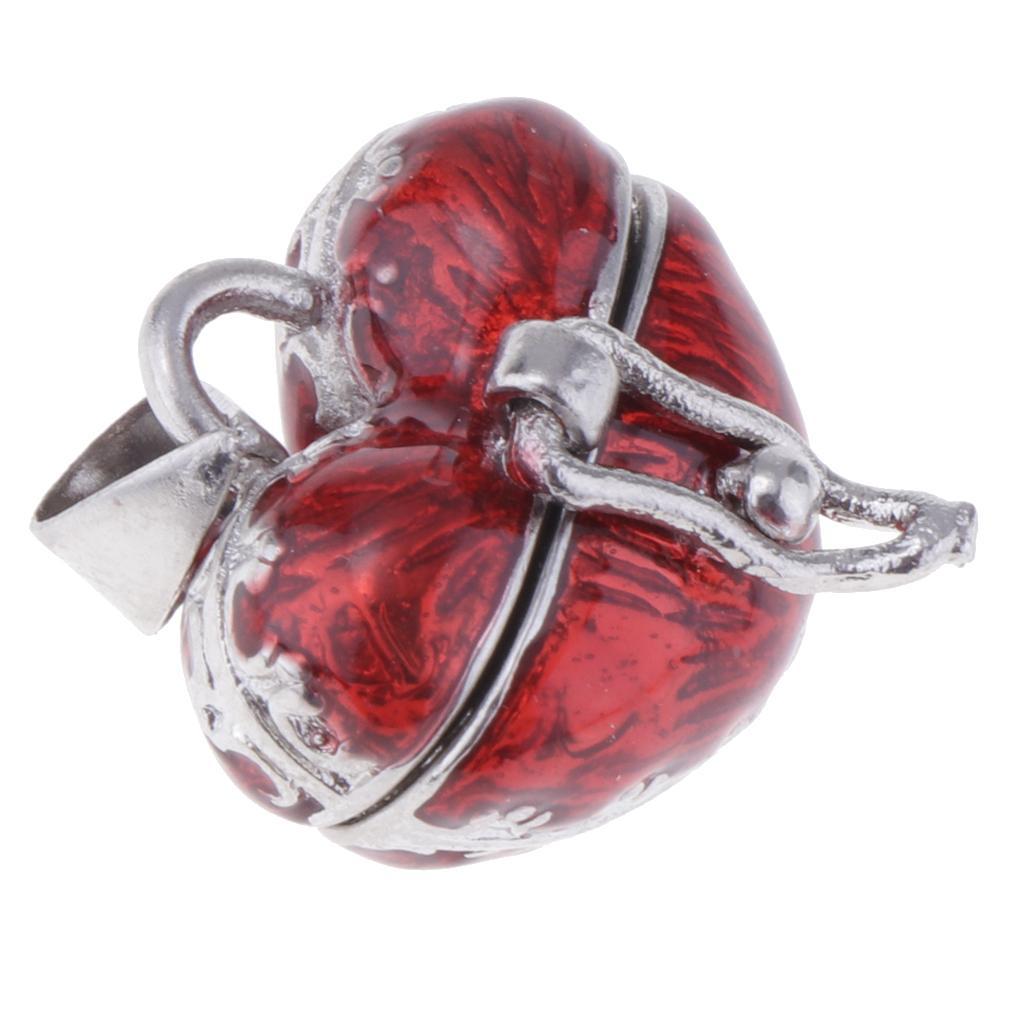 4pcs Mixed Color Love Heart Urn Pendant Memorial Openable Clasp Locket Box
