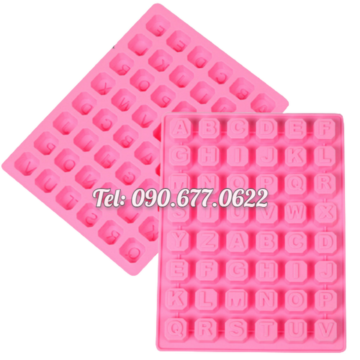 Khuôn silicone làm bánh, rau câu, socola 24 chữ cái, 10 số, ký tự - Mã số 1136
