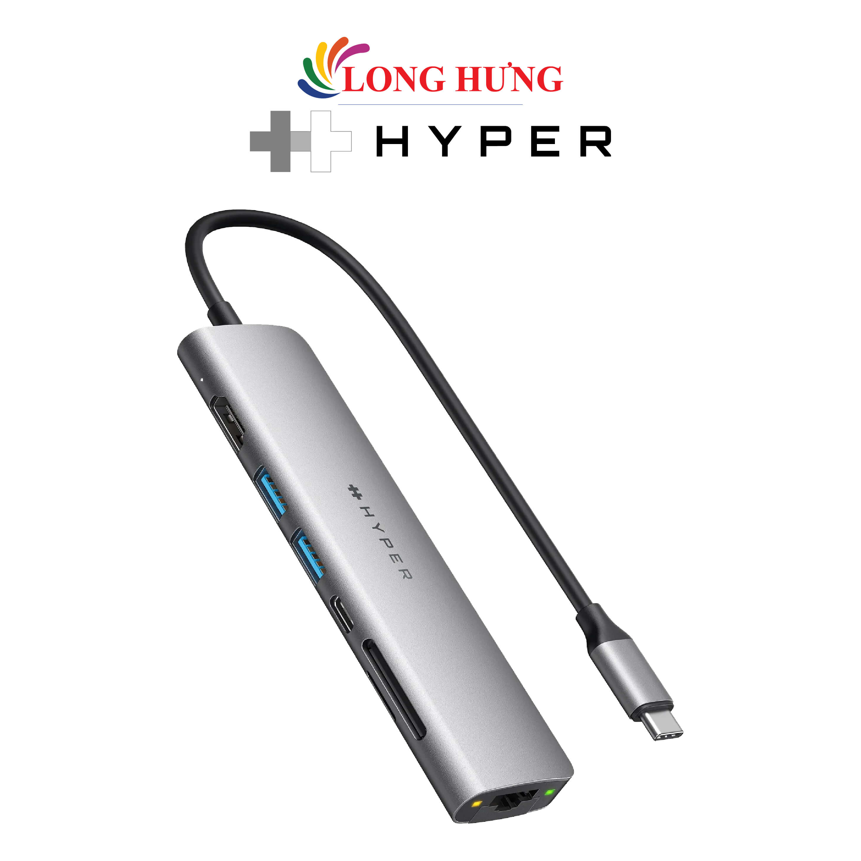 Cổng chuyển đổi HyperDrive 7-in-1 Slab USB-C Hub HD22H - Hàng chính hãng