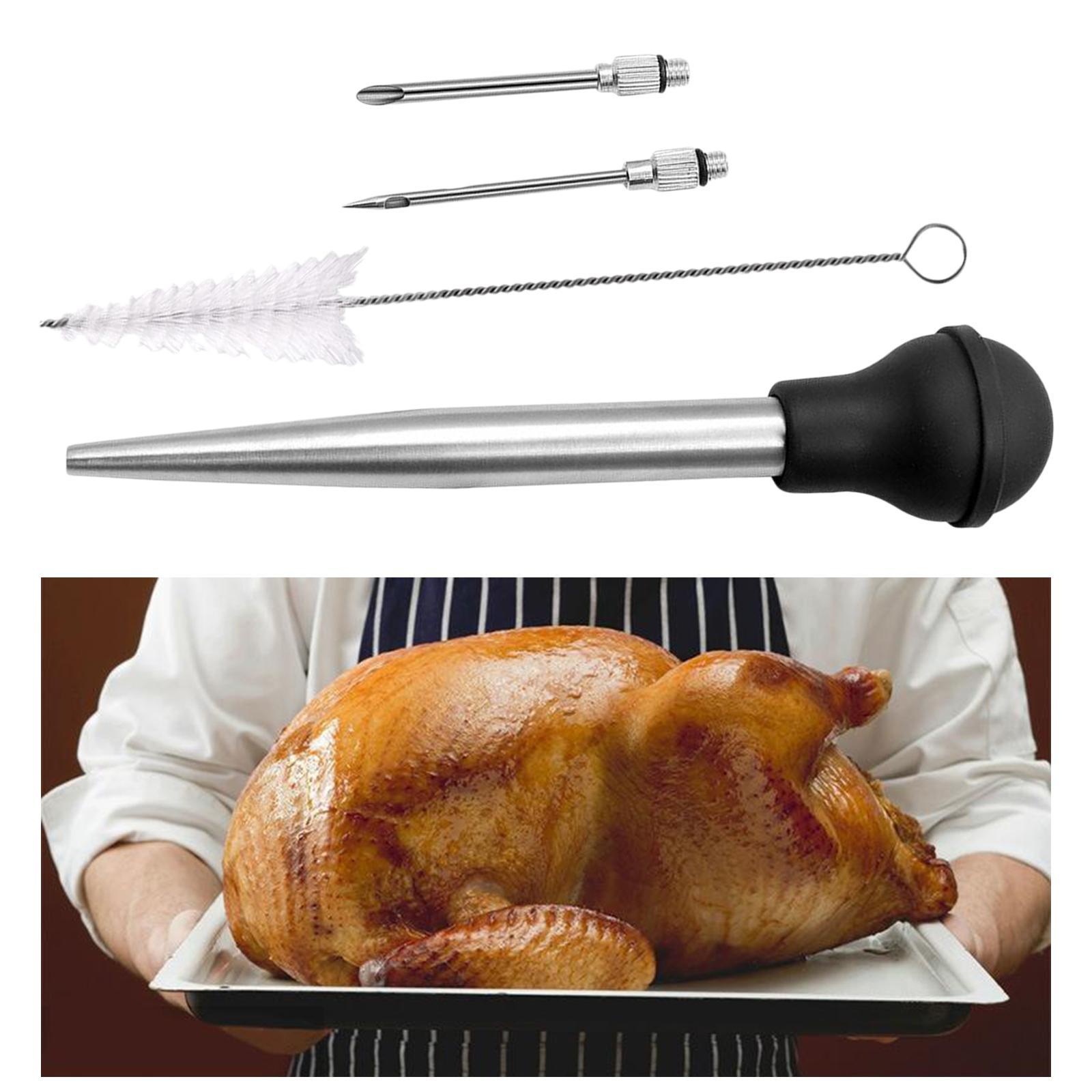 Stainless Steel Turkey Seasoning Tool Manual Pump for
