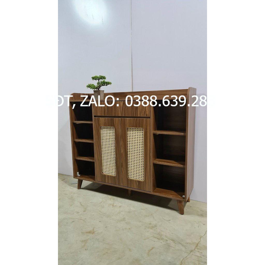 Kệ tủ giày cánh mây chân gỗ