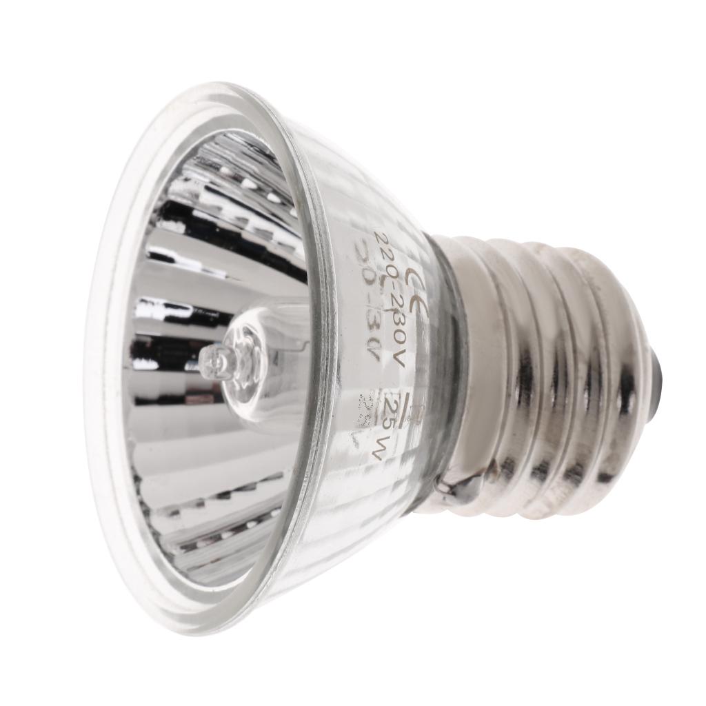 E27 220-230V Reptile Basking Lamp UVA UVB Halogen Bulb Emitter Light 25/50/75W