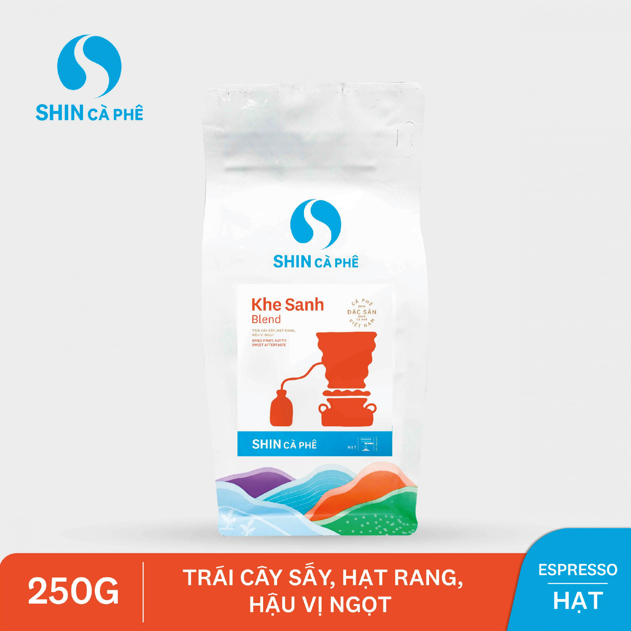 SHIN Cà Phê - Khe Sanh Blend 250g Hạt -Cà Phê Đặc Sản Pha Máy