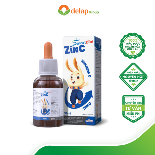 Smartbibi ZINC siro bổ sung Kẽm và Vitamin C hỗ trợ tăng đề kháng cải thiện tình trạng biếng ăn, chậm lớn ở trẻ nhỏ 30ml