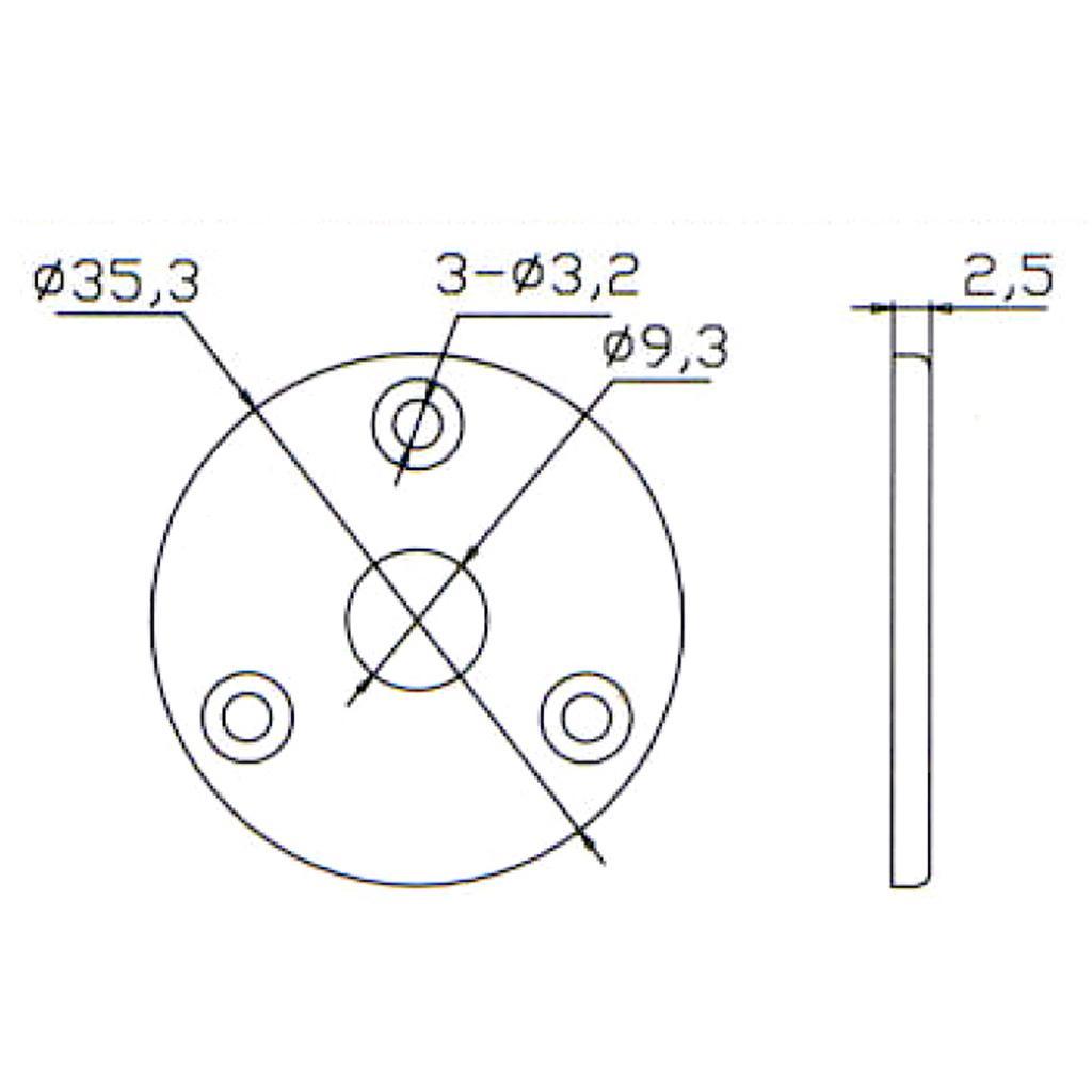 3 Pieces 6.35mm 1/4'' Guitar Round Output Jack Plate for Electric Guitar Bass