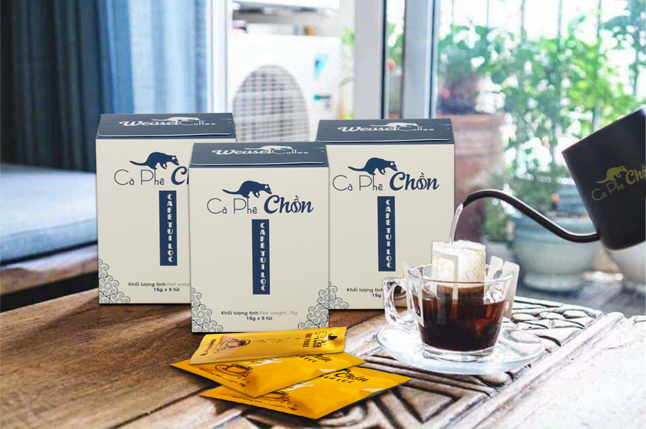 Cà Phê Chồn phin giấy Cocoa Indochine (Hộp 5 Gói x 15g)