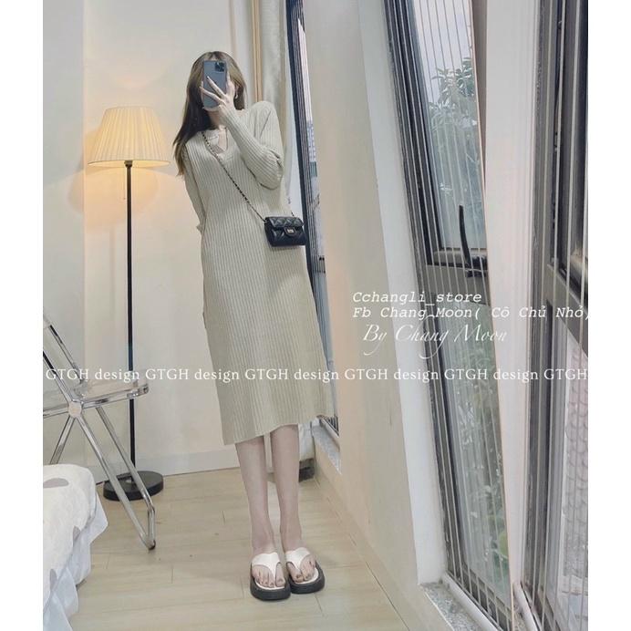 ĐẦM LEN SUÔNG CỔ V