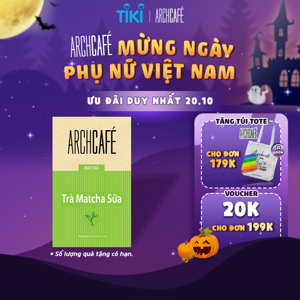 Trà Matcha Sữa - Trà hoà tan Archcafé (hộp 12 gói x 13.5g)