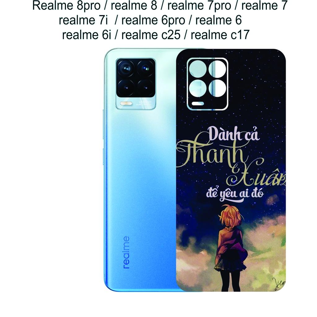 Miếng Dán Skin mặt lưng v dành choRealme 8pro / realme 8 / realme 7pro / realme 7 / realme 7i / realme 6pro / realme 6............
