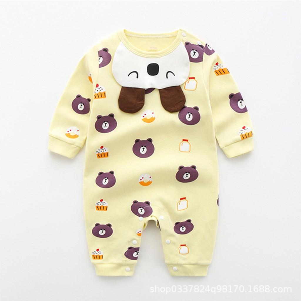Bodysuit cho bé body dài tay liền thân Cao Cấp cho bé trai bé gái sơ sinh 4-14kg, hàng Quảng Châu cotton cực đẹp – BD08