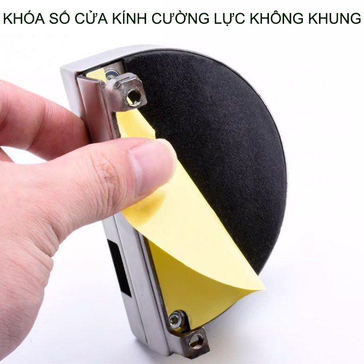 Khóa số cửa kính cường lực loại 3 mã số có thể thay đổi được, làm bằng inox 304, có chốt vặn khóa bên trong