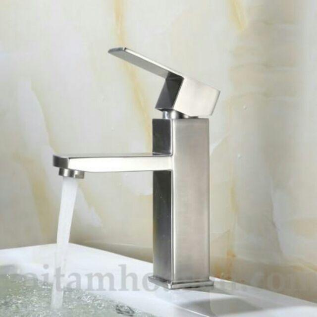 Vòi Lavabo vuông nóng lạnh 20cm