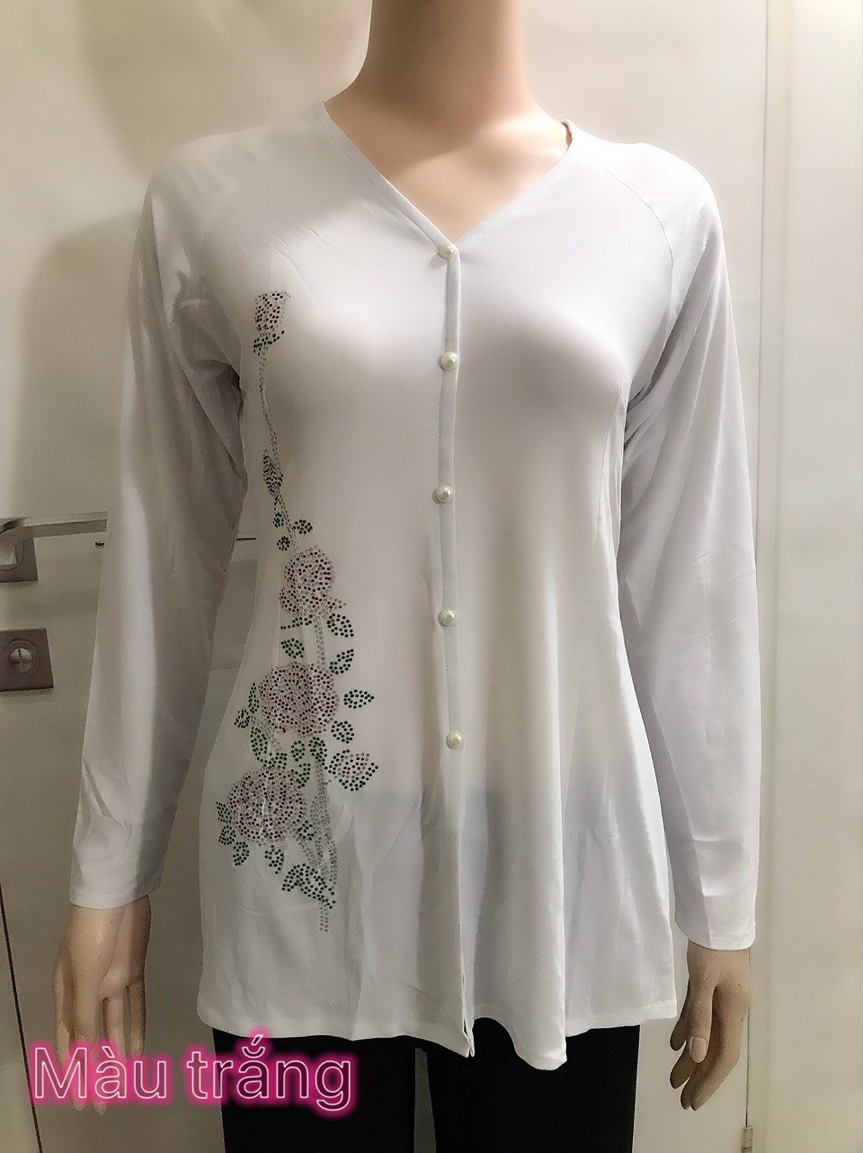 Áo Bà Ba Đính Đá - Vàng - 4 ( 60 - 65 Kg )