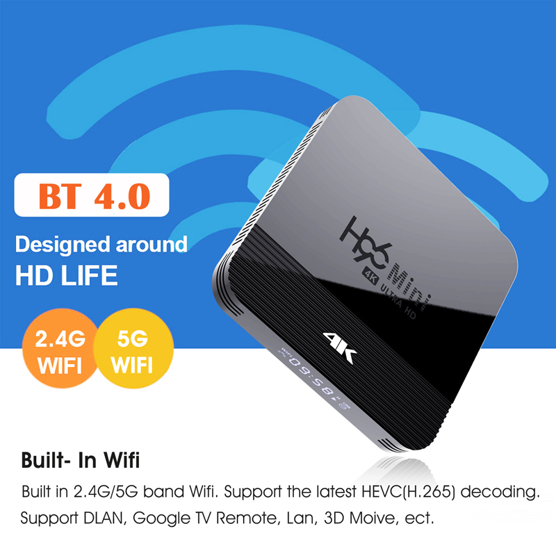 Android TV BOX, tivi box RAM 2G, Bộ nhớ 16G, xem phim 4K, hỗ trợ tính năng tìm kiếm bằng giọng nói mới nhất hiện nay H96MINIH8