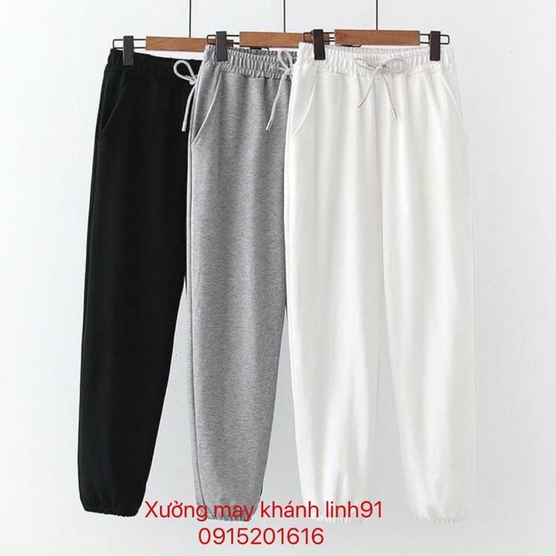Quần nỉ ống BOOM Unisex - Jogger thun trơn cạp chun dáng rộng, mặc ở nhà đi ngủ ulzzang HOT