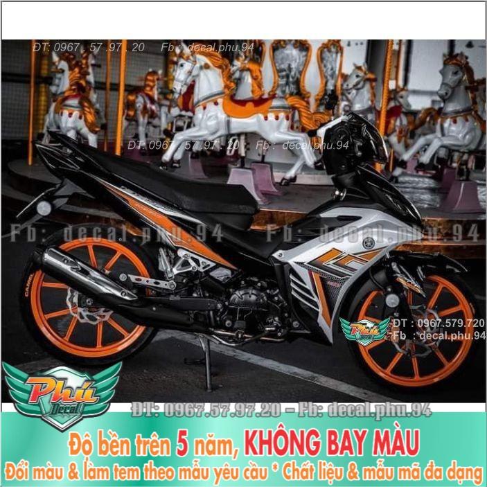 Tem rời Exciter 135 Lc cam đen bạc -1