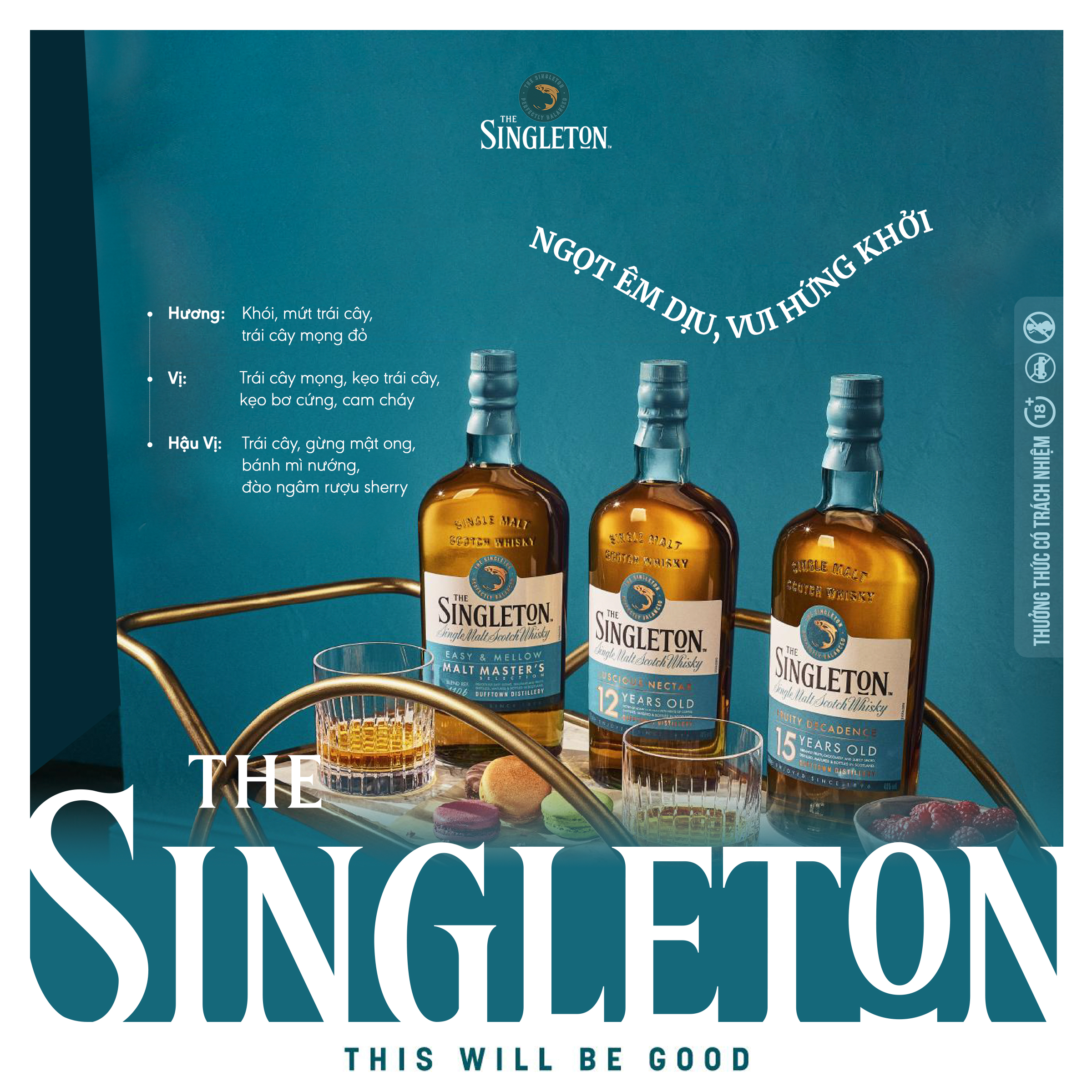 Rượu The Singleton 12 Y.O Single Malt Scotch Whisky 40% 700ml [Kèm Hộp] - Hương Vị Trái Cây