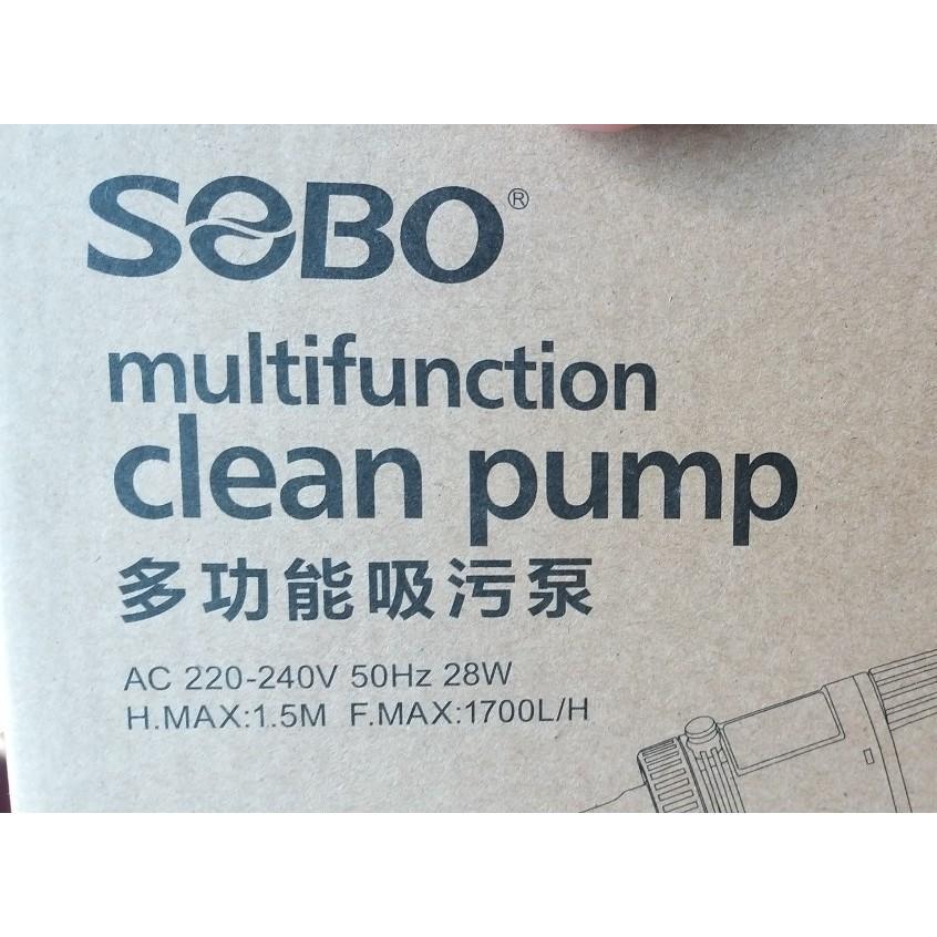 Máy hút cặn, vệ sinh hồ cá SOBO BO - 028 công suất 28W chuyên dành cho hồ cá rồng, cá cảnh