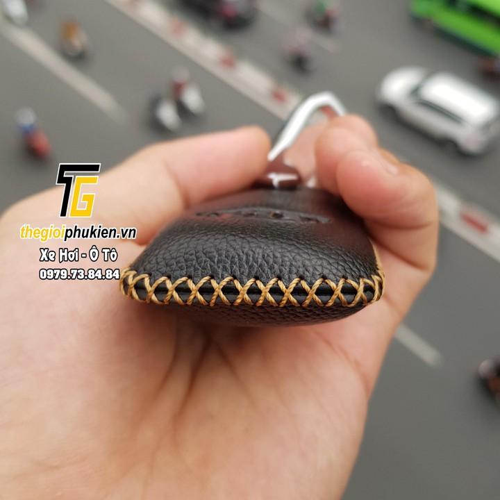 Bao da Handmade bảo vệ chìa khóa xe Kia Cerato 2016-2018, KIA K3, Sorento, Optima…kèm móc đeo Inox