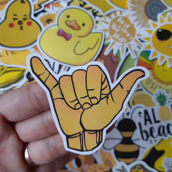 Bộ Sticker dán cao cấp chủ đề MÀU VÀNG - YELLOW - Dùng dán Xe, dán mũ bảo hiểm, dán Laptop...