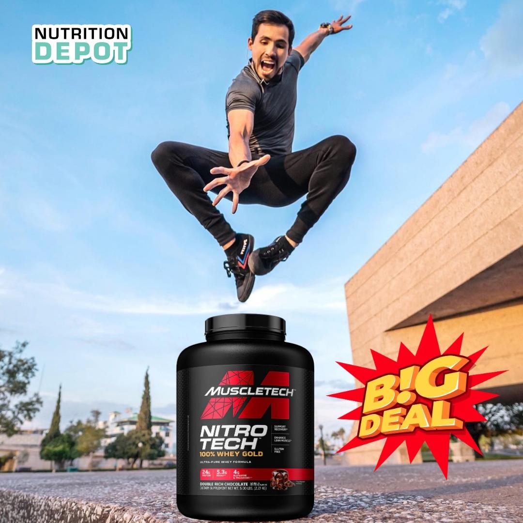 Sữa tăng cơ Nitrotech Whey Gold Muscletech 5lbs 69 lần dùng, Tăng cơ và phục hồi cơ nhanh chóng