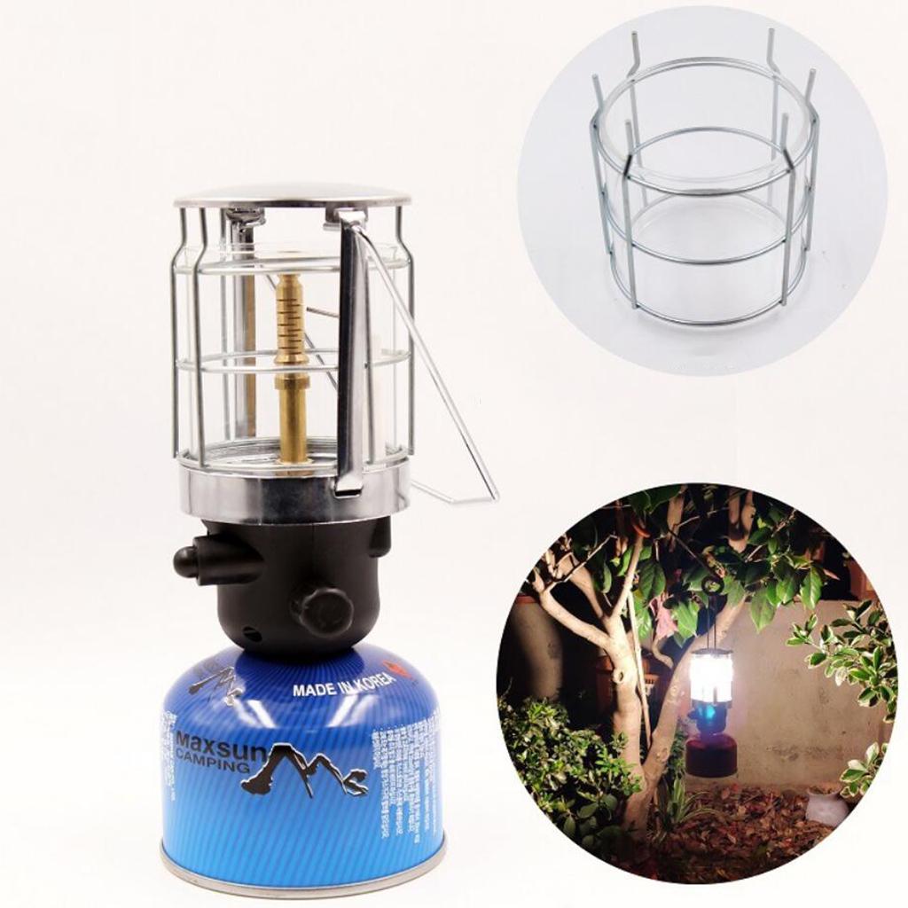 2pcs Camping Gas Lantern Outdoor Portable Double Mantle Butane Gas Lamp Light