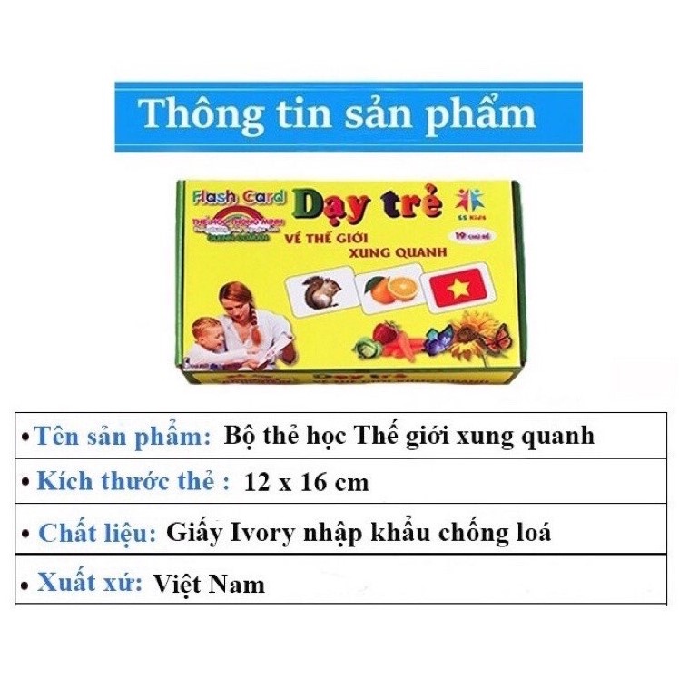 Sách - Thẻ Học Thông Minh Flashcard song ngữ Việt - Anh 19 Chủ Đề - Dạy trẻ về thế giới xung quanh