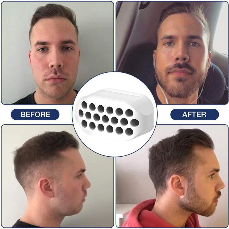 Silica gel jawline tập thể dục bóng đào tạo cơ thể tập thể dục cổ áo toning jawzrsize jaw thisiser cơ bắp relex Color: White