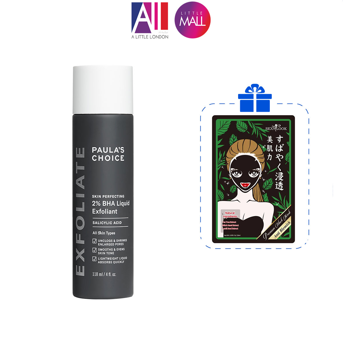 Tinh chất 2% BHA tẩy tế bào chết Paula's Choice skin perfecting 2% BHA liquid exfoliant TẶNG mặt nạ Sexylook
