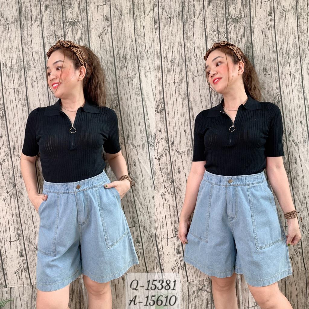 15381 Quần BIG SIZE short jean lưng thun
