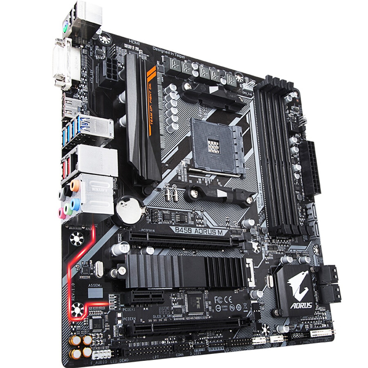 Máy bộ văn phòng LHC04-GIGABYTE B450 AORUS M ,CPU AMD Ryzen 5 2600,RAM 8GB 2666Mhz ,SSD 256G,GTX1650 GA- Hàng Chính Hãng