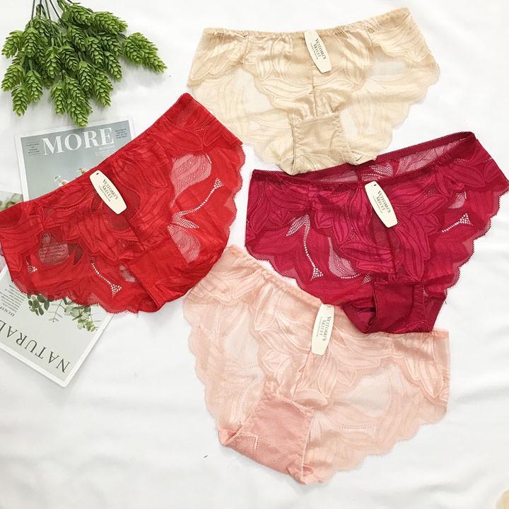 Quần lót nữ toàn ren hoa bóng mềm mịn - QLNU53
