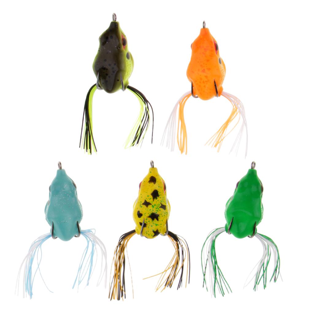 5pcs Soft Frog Fishing Lure Bass Snakehead Bait for Jigging Casting Tackle