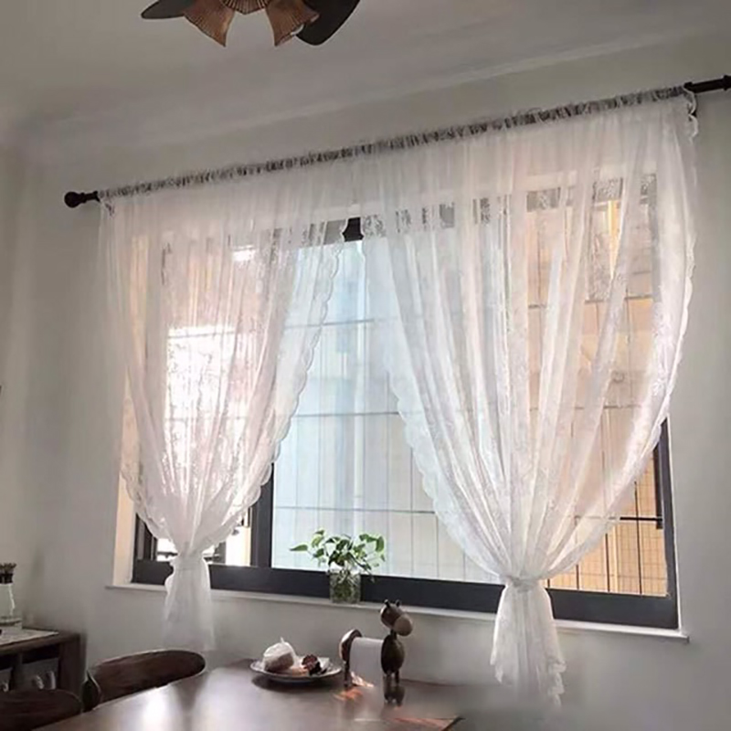 Rèm ren trắng cổ điển Marytexco trang trí cửa sổ, ban công phòng khách, rèm homestay họa tiết ren hoa sang trọng, xinh xắn