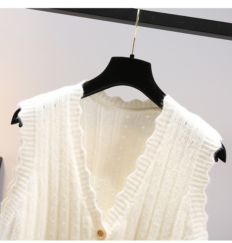 Áo gile len khoác ngoài phối cúc thu đông AH05