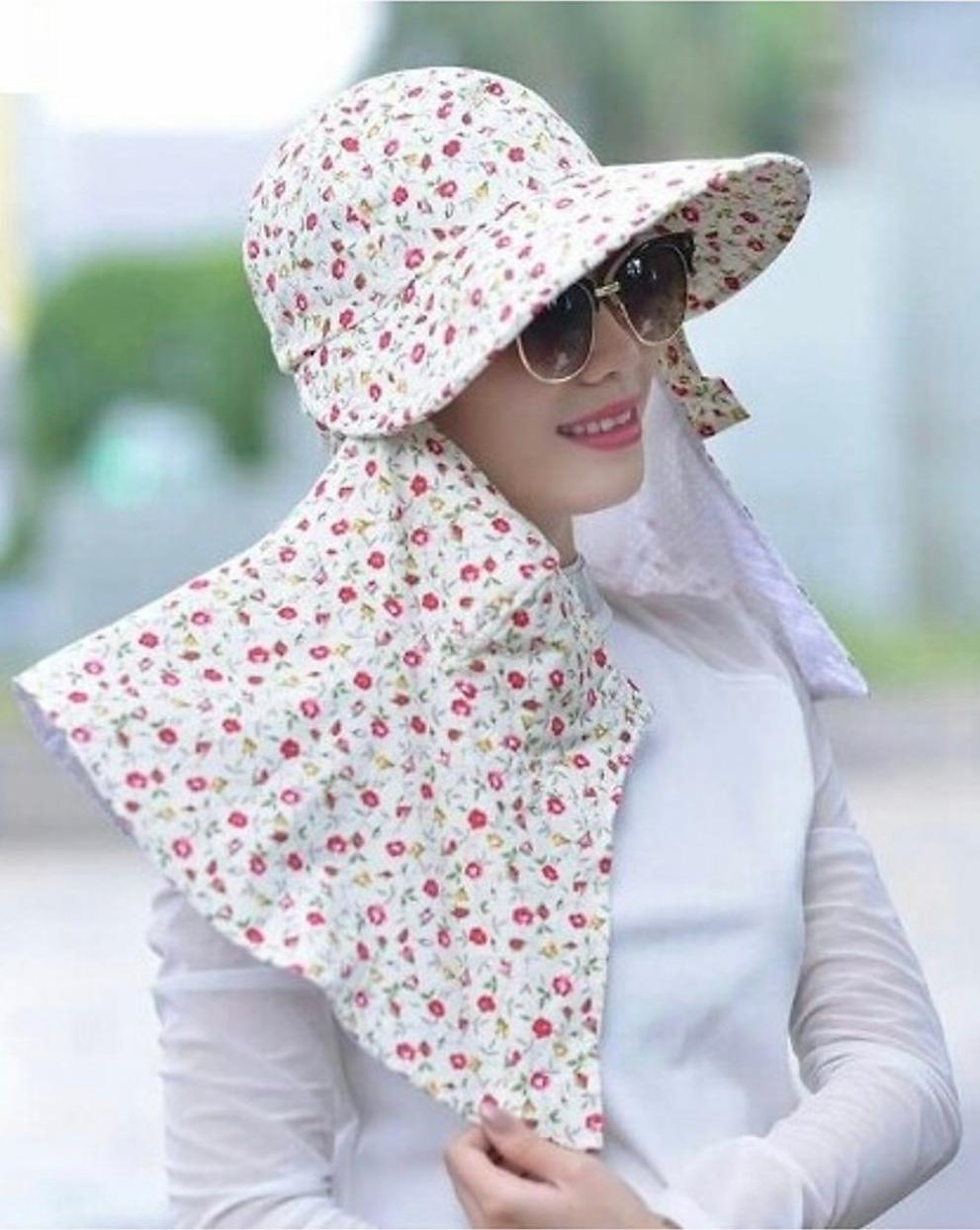 Mũ chống nắng 2 lớp có khẩu trang chống tia UV