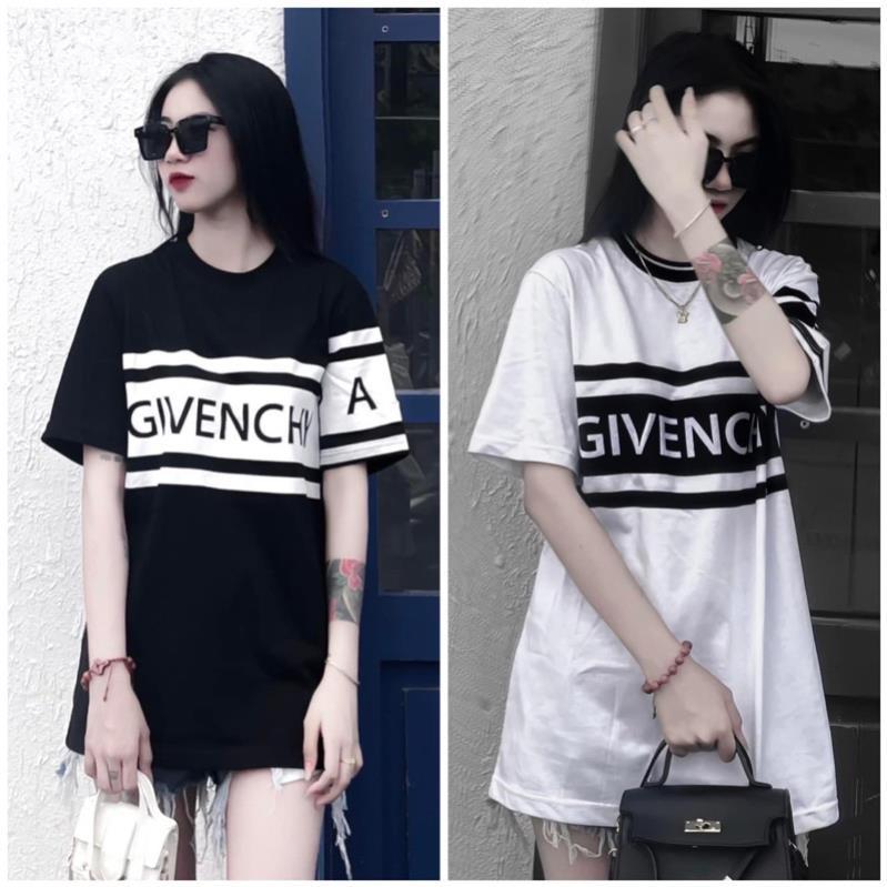 [Hàng Hot] Áo Thun Cộc Tay Dáng Unisex Chữ Ngực GIVECHI Màu Đen Trắng Cực HotÁo Phông Form Rộng Mới Ra Mắt - Viền Đen