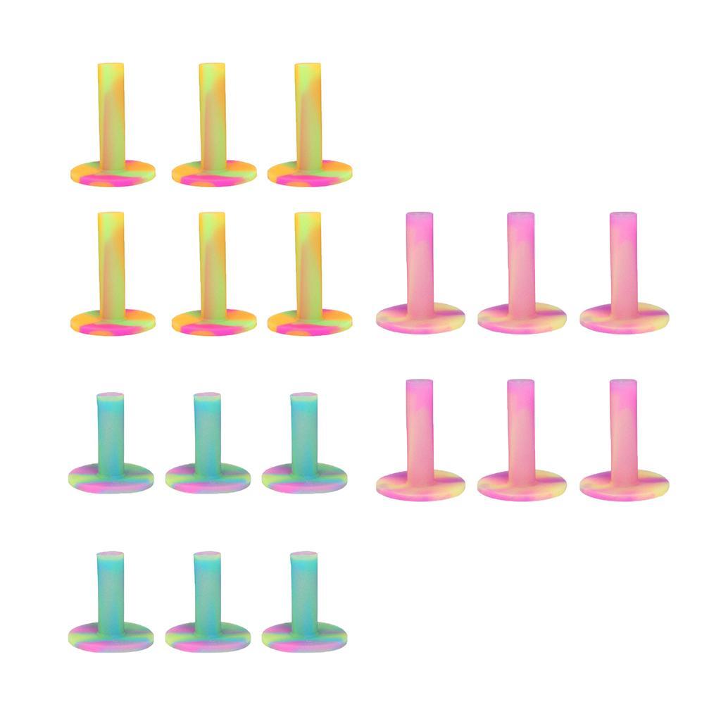 6 Pieces Rubber Golf Driving Range Practice Tee Holder - Red, Pink, Blue