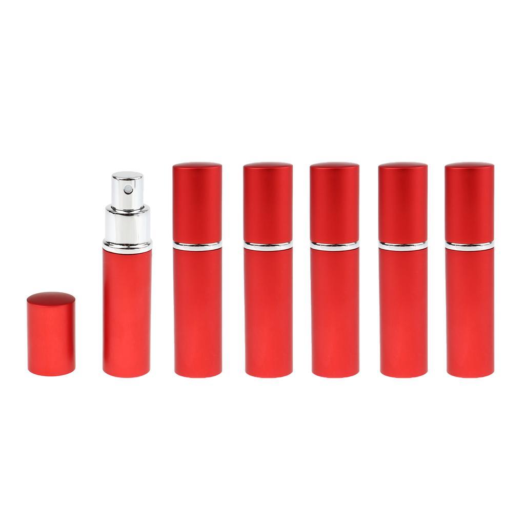6 Pieces 10ml Metal Refillable Mist Spray Bottle Aromatherapy Scent Pressed Sprayer Storage Vials for Beauty Salon