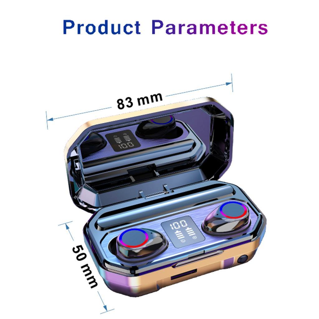 3500mAh LED Bluetooth Wireless Headphones In-Ear Headsets Black