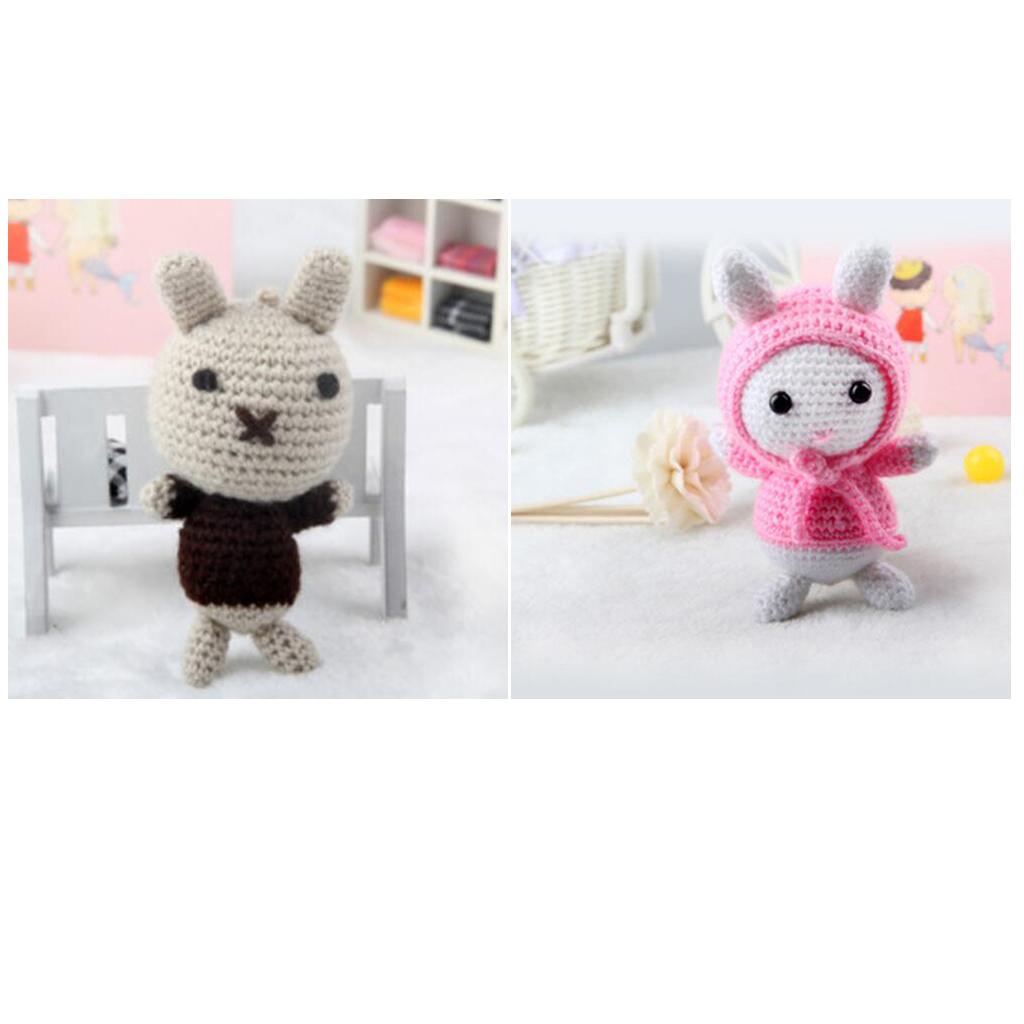 2 Chiếc DIY Thỏ Móc Bộ Dụng Cụ Tay Đồ Chơi Nhồi Bông Cho Trẻ Em Quà Tặng